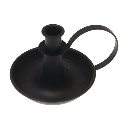 Dinner Candle Holder with Handle Black L | Vintage Metal Candle Stand | Home Décor Pakistan