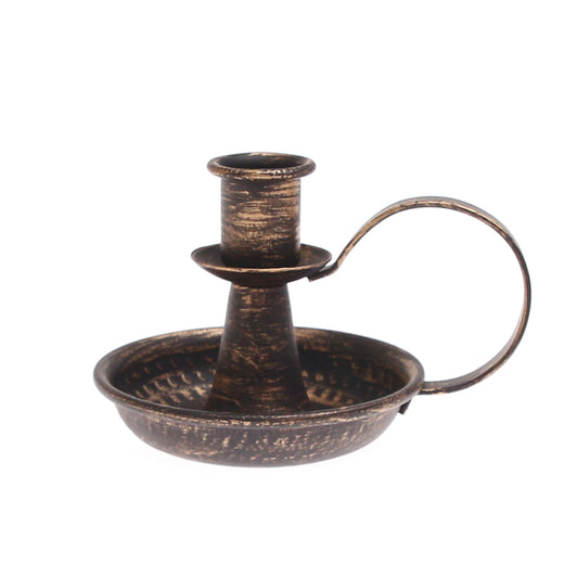 Dinner Candle Holder with Handle Copper S | Vintage Metal Candle Stand | Home Décor Pakistan