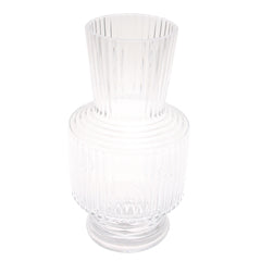 Glass Vase Transparent Lining S | Clear Ribbed Decorative Flower Vase | Home Décor Pakistan - Habitt