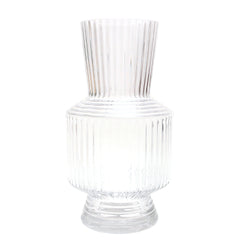 Glass Vase Transparent Lining S | Clear Ribbed Decorative Flower Vase | Home Décor Pakistan - Habitt