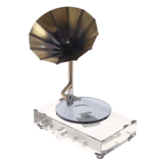 Gramophone Console Piece Crystal| Vintage Decorative Gramophone | Luxury Home Décor Pakistan