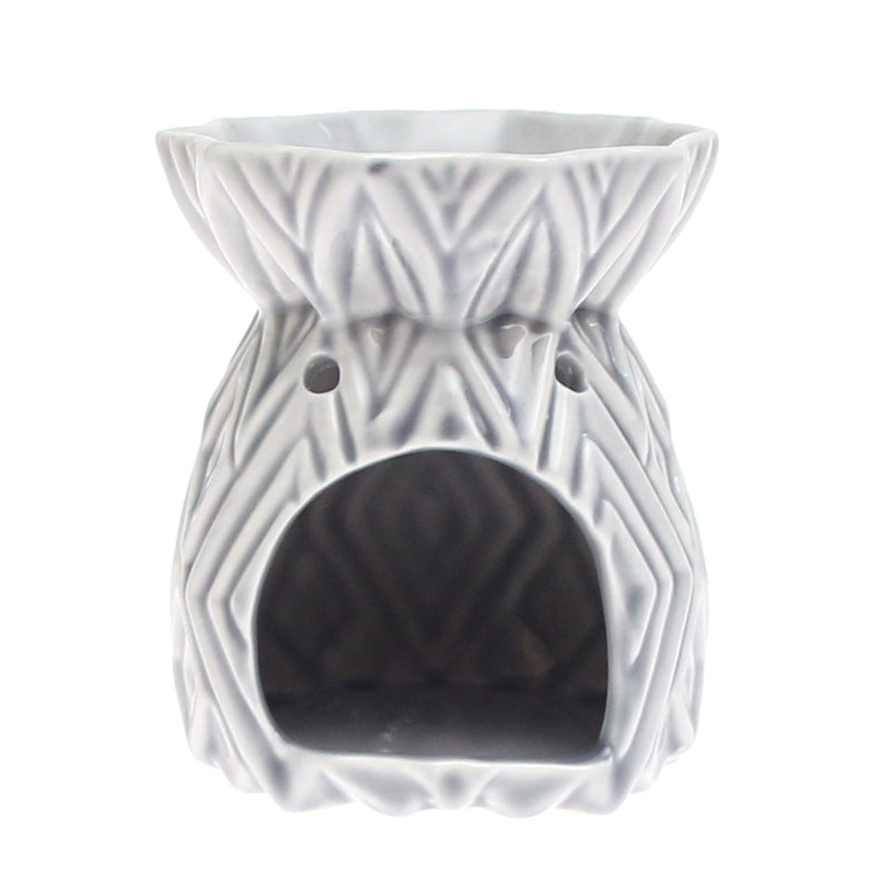 Handmade Ceramic Oil Burner – White Textured Decorative Aroma Oil Burner for Home Fragrance & Décor