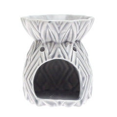 Handmade Ceramic Oil Burner – White Textured Decorative Aroma Oil Burner for Home Fragrance & Décor