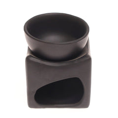 Handmade Ceramic Oil Burner – Black Decorative Aroma Oil Burner & Fragrance Diffuser for Home Décor