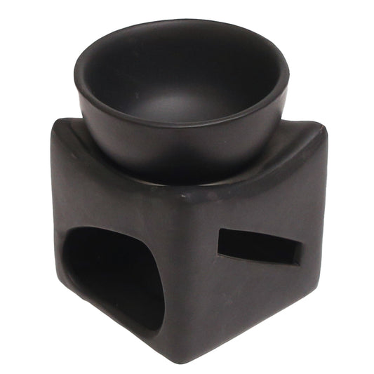Handmade Ceramic Oil Burner – Black Decorative Aroma Oil Burner & Fragrance Diffuser for Home Décor