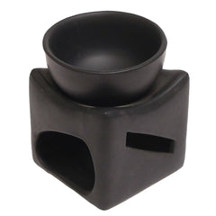 Handmade Ceramic Oil Burner – Black Decorative Aroma Oil Burner & Fragrance Diffuser for Home Décor