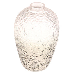 Light Grey Embossed Glass Vase