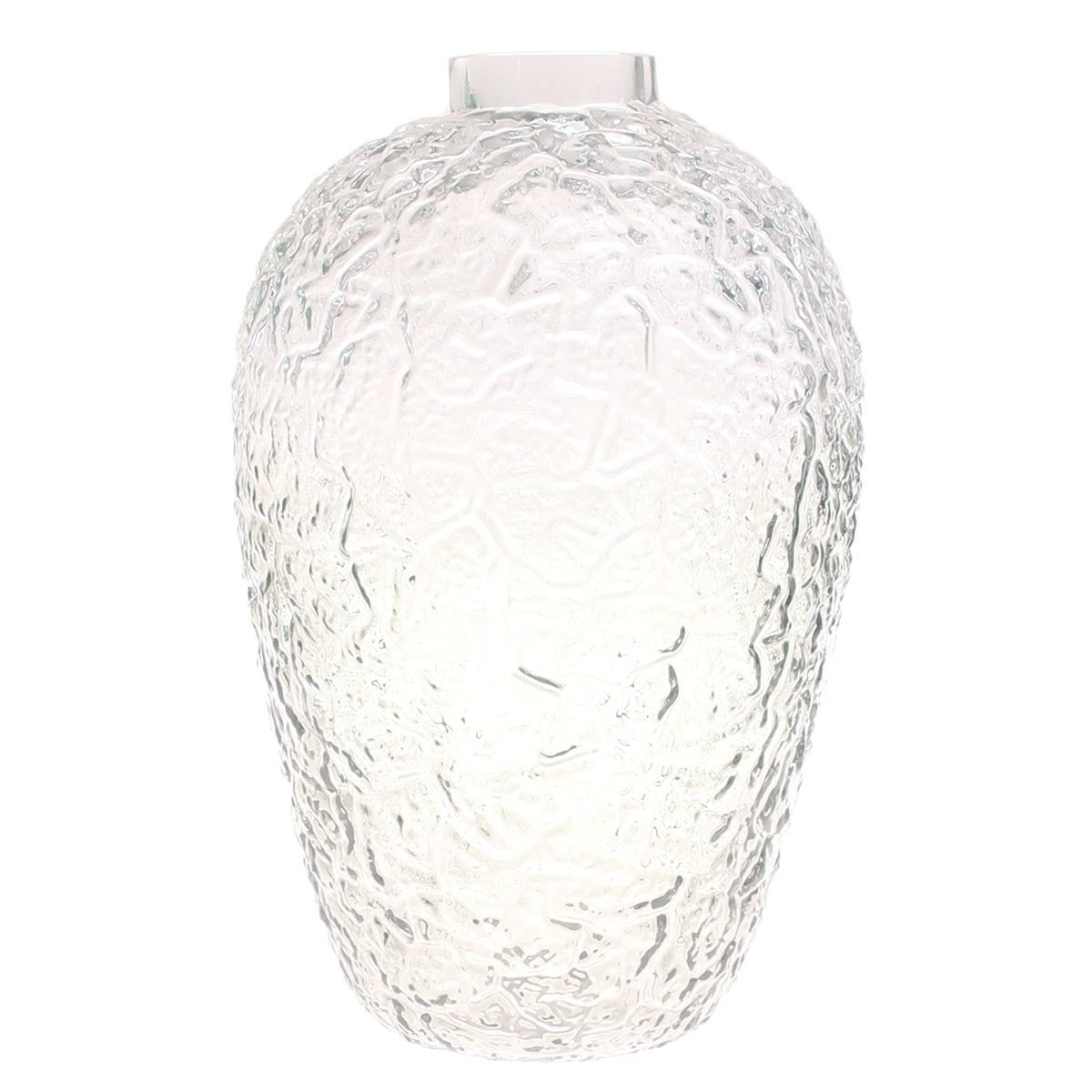 Light Grey Embossed Glass Vase