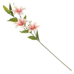 White & Pink Lily Flower Stick – Artificial Floral Stem