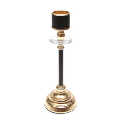 Black & Gold Pillar Candle Holder – Medium