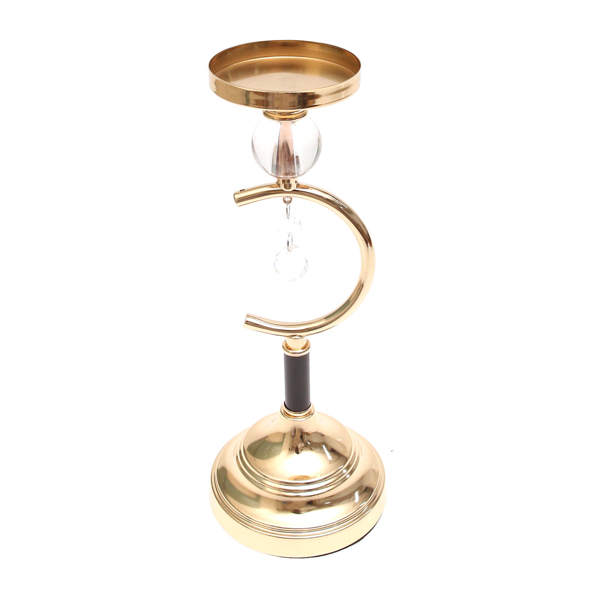 Black & Gold Pillar Candle Holder – Medium - Habitt