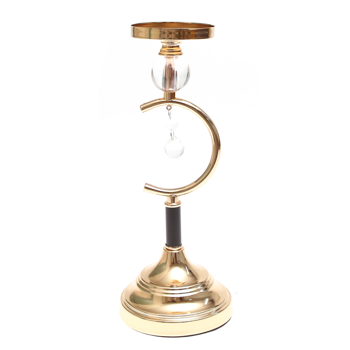 Black & Gold Pillar Candle Holder – Medium - Habitt