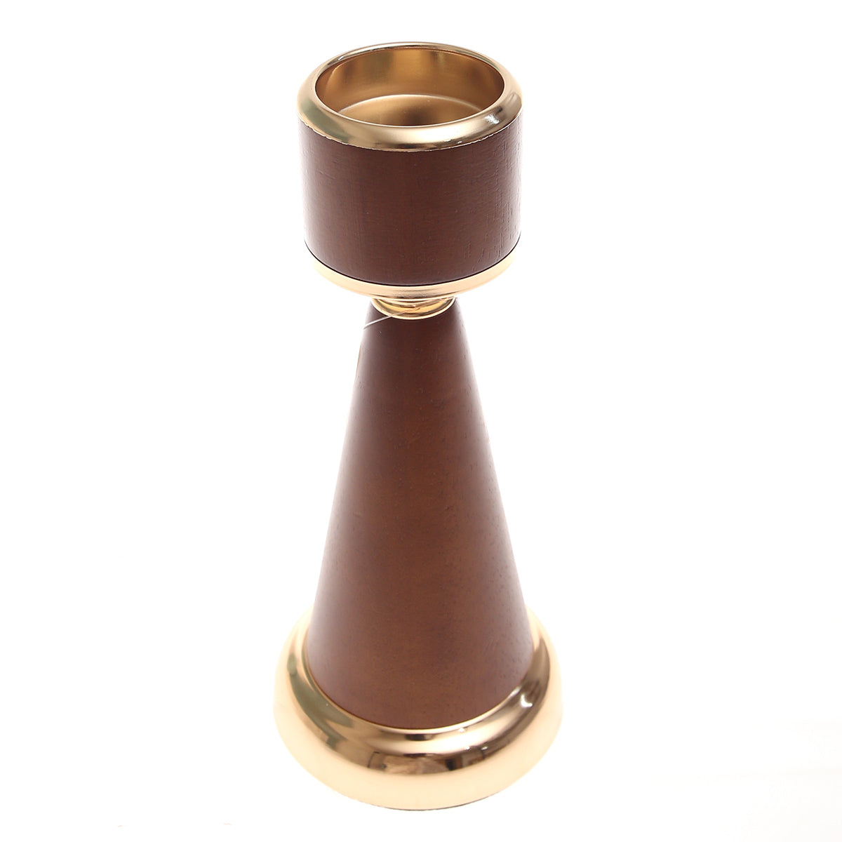 Brown Wood Pillar Candle Holder – Small