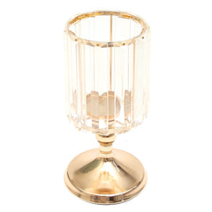 Crystal Gold Pillar Candle Holder