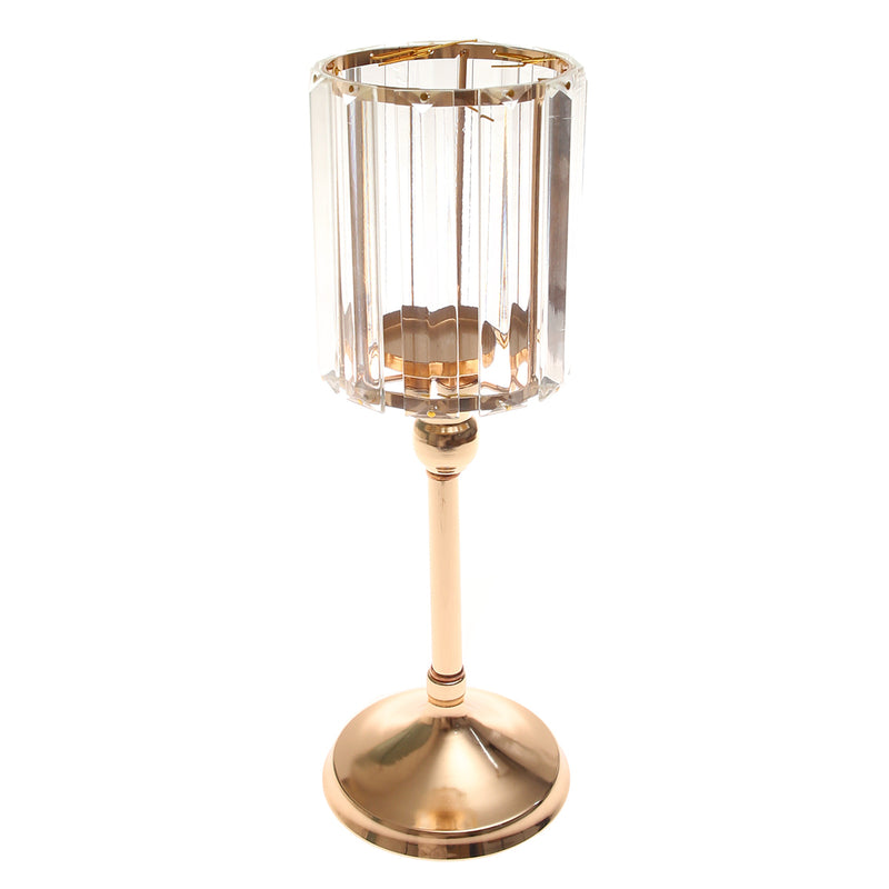 Crystal Gold Pillar Candle Holder - Habitt