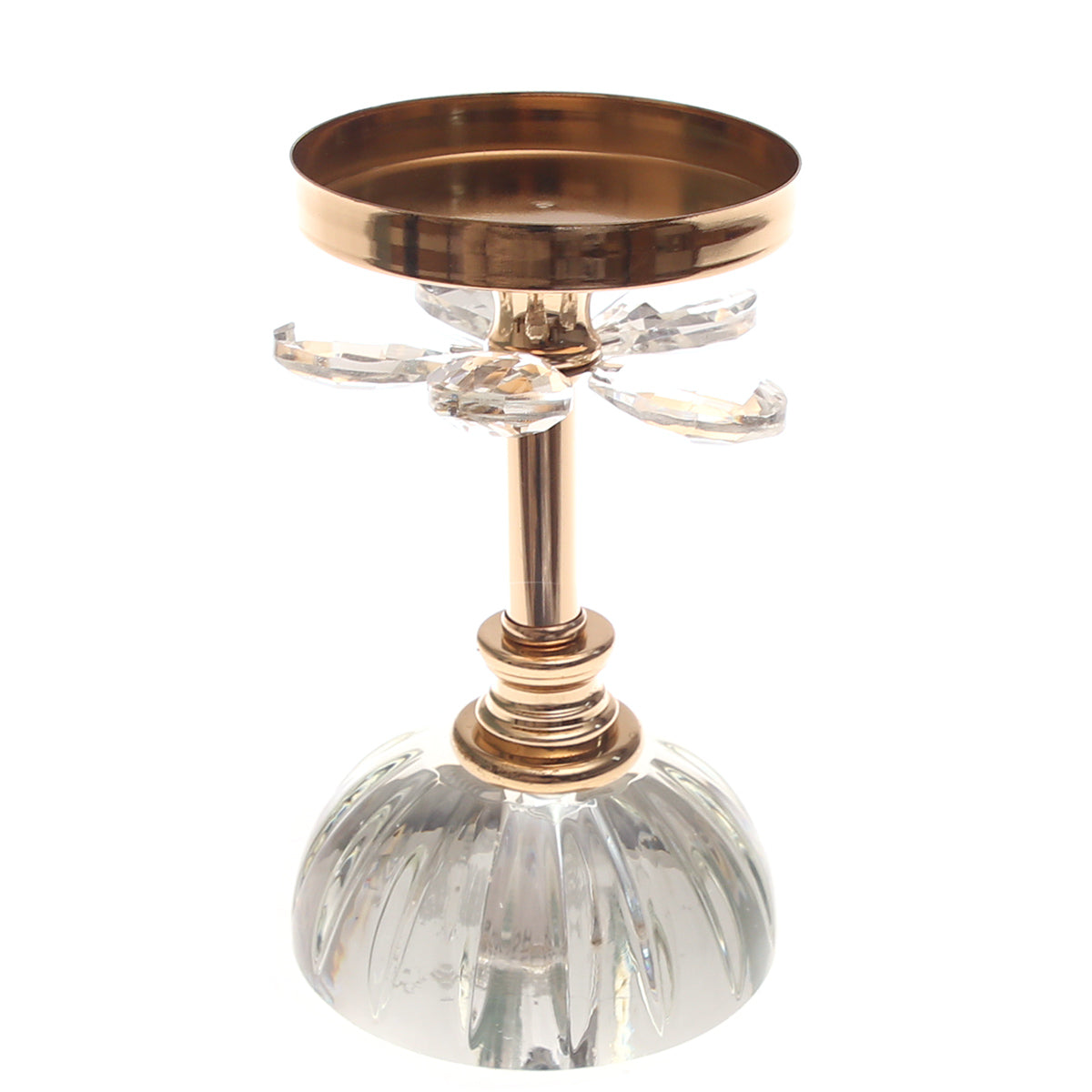 Glass Base Pillar Candle Holder – Small