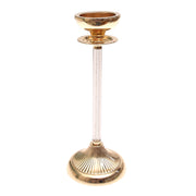 Golden Crystal Pillar Candle Holder – Large - Habitt