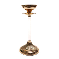 Golden Crystal Pillar Candle Holder – 7209 (Medium)Golden Crystal Pillar Candle Holder – 7209 (Medium)