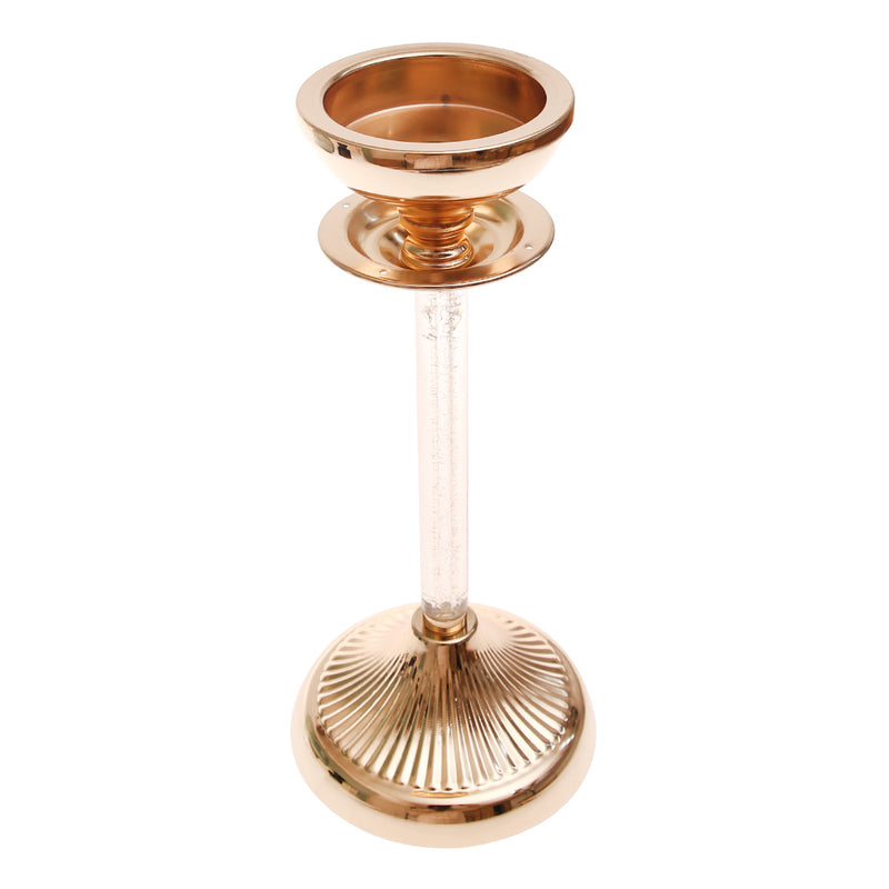 Golden Crystal Pillar Candle Holder – 7209 (Medium)Golden Crystal Pillar Candle Holder – 7209 (Medium) - Habitt
