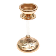 Golden Crystal Pillar Candle Holder – 7209 (Small)