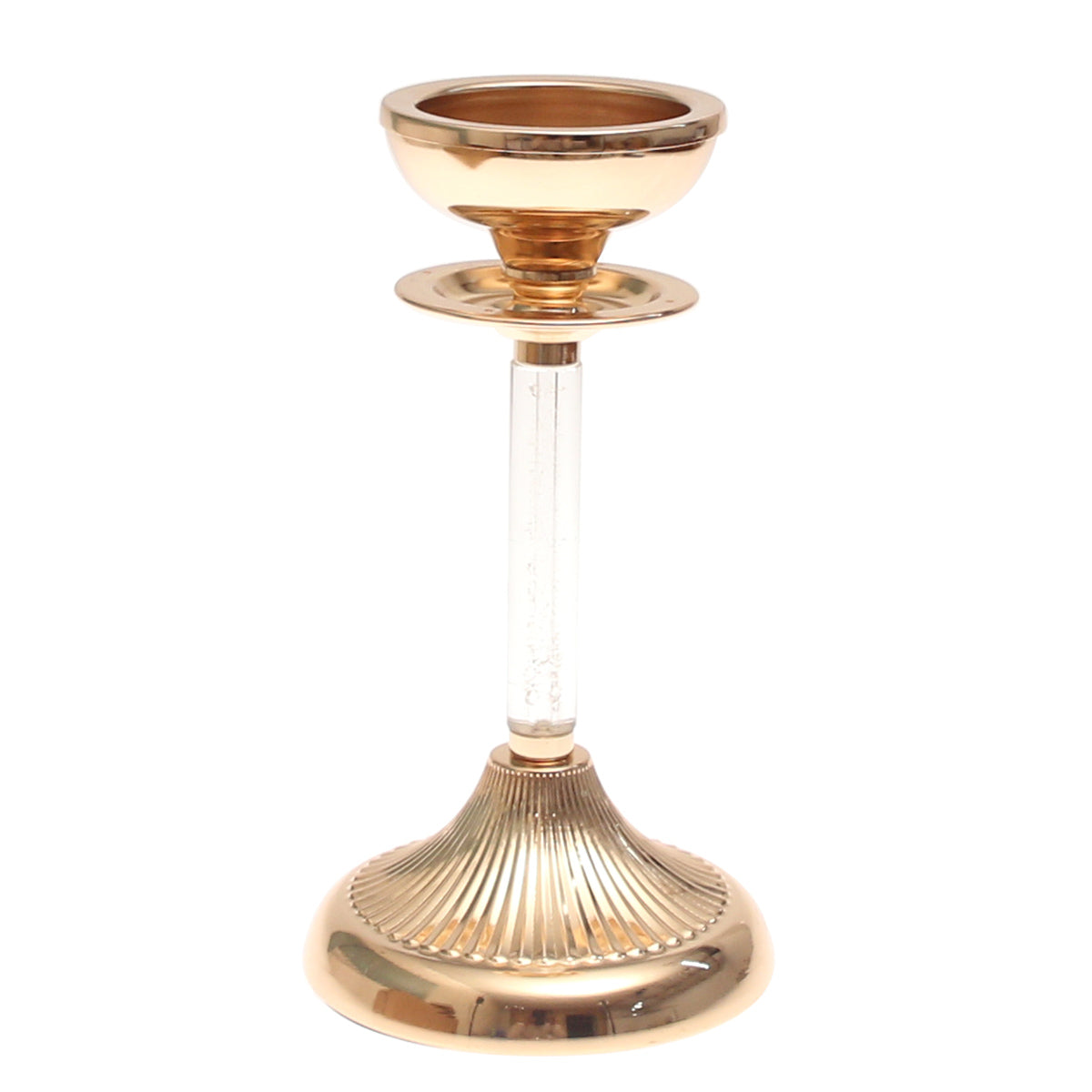 Golden Crystal Pillar Candle Holder – 7209 (Small)