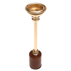 Wood &amp; Gold Pillar Candle Holder – 7162 (Large)