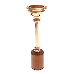 Wood & Gold Pillar Candle Holder – 7162 (Medium)