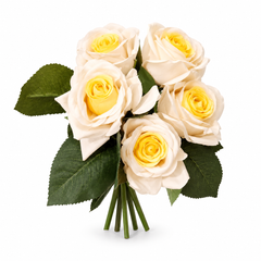Artificial Rose Flower Bunch Stick – Small Yellow