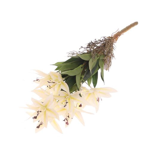 Stargazer Lily Flower Bunch White – Artificial Floral Bundle