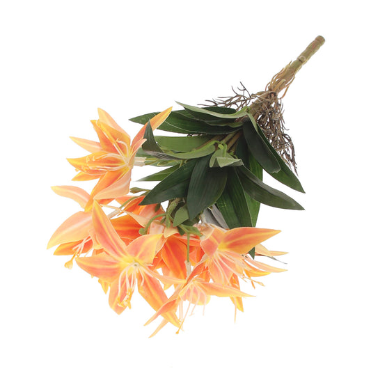 Stargazer Lily Flower Bunch Orange – Artificial Floral Bundle