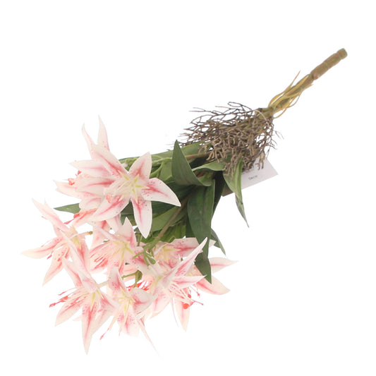Stargazer Lily Flower Bunch Pink – Artificial Floral Bundle
