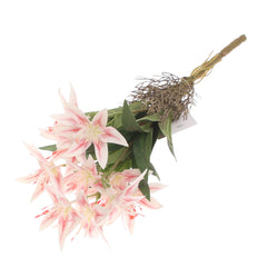 Stargazer Lily Flower Bunch Pink – Artificial Floral Bundle