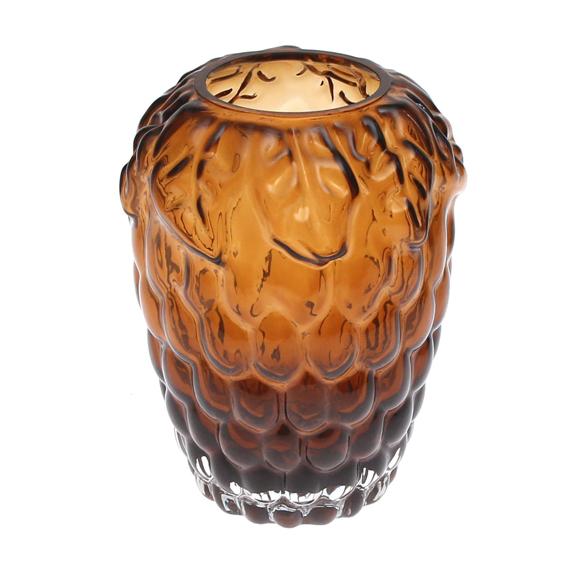 Strawberry Vase Light Brown – Textured Glass Decor Vase L