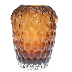 Strawberry Vase Light Brown – Textured Glass Decor Vase L