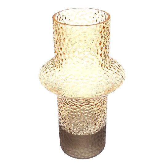 Tiger Color Glass Vase — Textured Amber Decorative Vase for Modern Interiors