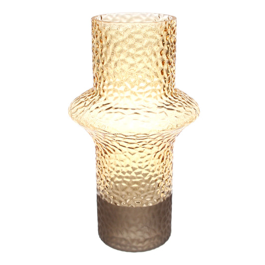 Tiger Color Glass Vase — Textured Amber Decorative Vase for Modern Interiors