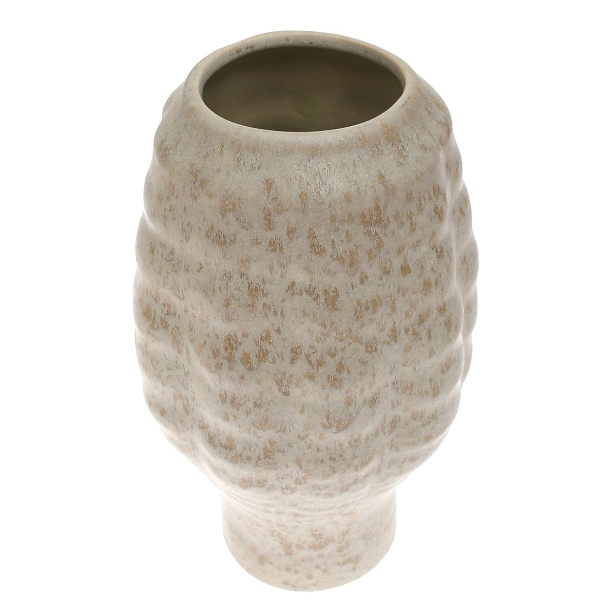 Beige Textured Ceramic Vase