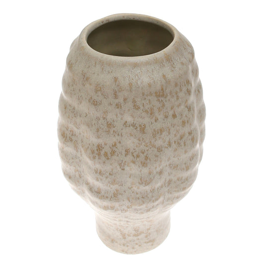 Beige Textured Ceramic Vase