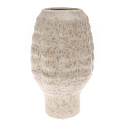 Beige Textured Ceramic Vase