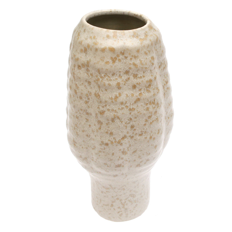 Vase Beige Texture — Modern Textured Ceramic Decorative Vase - Habitt