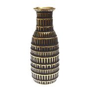 Dark Charcoal Grey & Gold Decorative Vase — Box Design L - Habitt