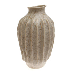 Light Beige Textured Lines Ceramic Vase – Large