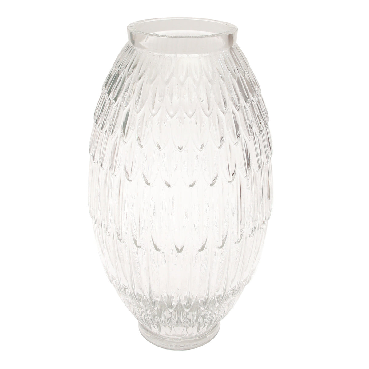 Oval Transparent Glass Vase – Large