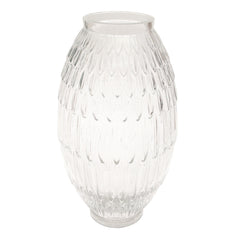 Oval Transparent Glass Vase – Large