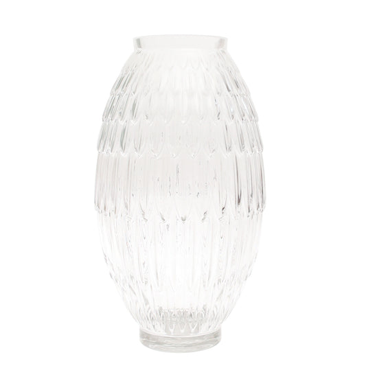 Oval Transparent Glass Vase – Large