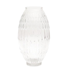 Oval Transparent Glass Vase – Large