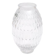 Oval Textured Transparent Glass Vase – Small - Habitt