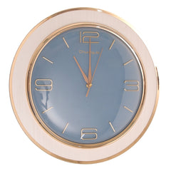 Modern Blue & White Wall Clock with Gold Accents