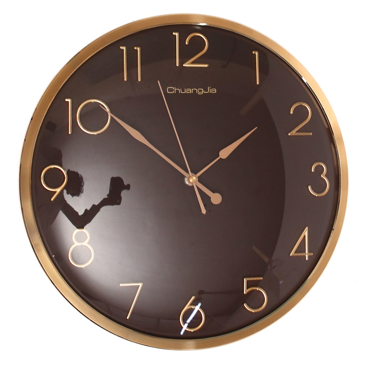 Classic Brown &amp; Copper Wall Clock — Elegant Round Quartz Timepiece
