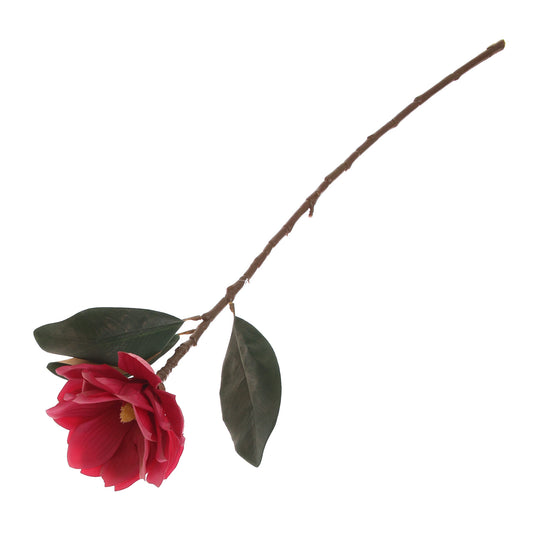 Artificial Yulan Magnolia Flower Stick – Dark Pink – Decorative Floral Stem